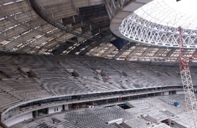 На стадионе «Лужники» завершён монтаж трибун