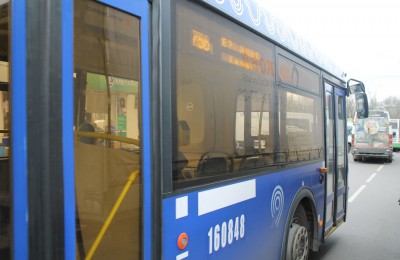 Новые синие автобусы в районе Царицыно