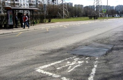 Отремонтированный участок дороги на улице Кантемировская