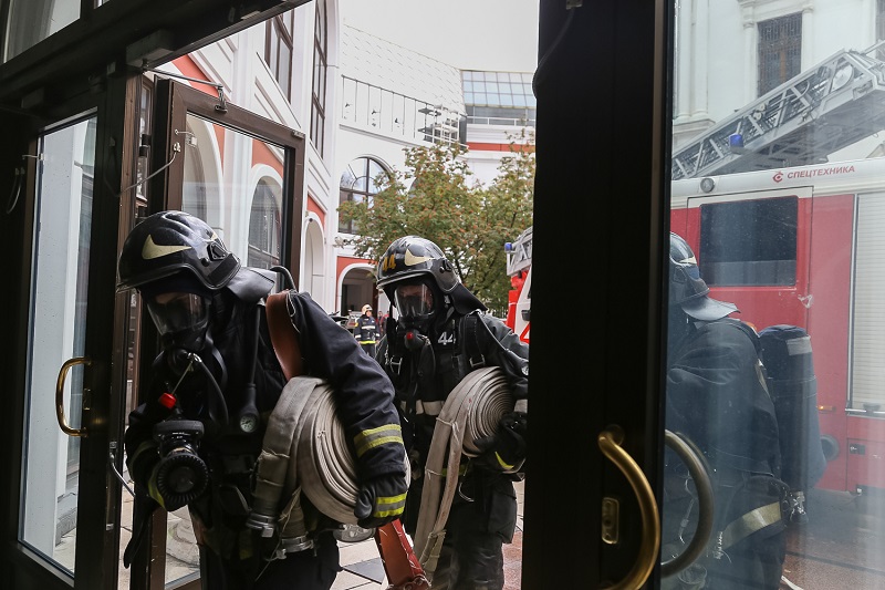 На территории Государственной Третьяковской галереи прошло плановое пожарно-тактическое учение