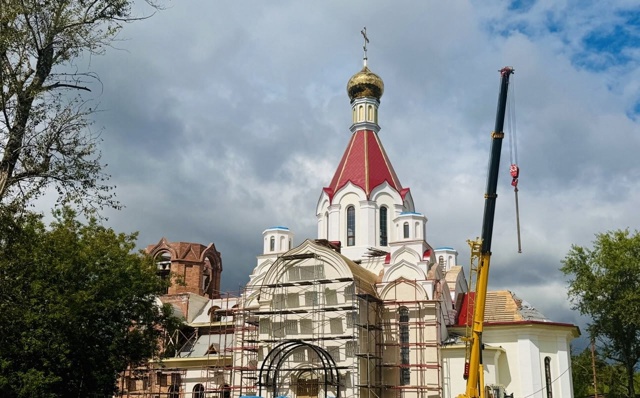 В районе Царицыно продолжается строительство православного храма. Фото: официальная страница управы района Царицыно в социальных сетях.